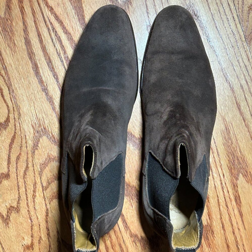 Thomas Bird Eastwood Brown Suede Chelsea Boots. US 9/EU 42